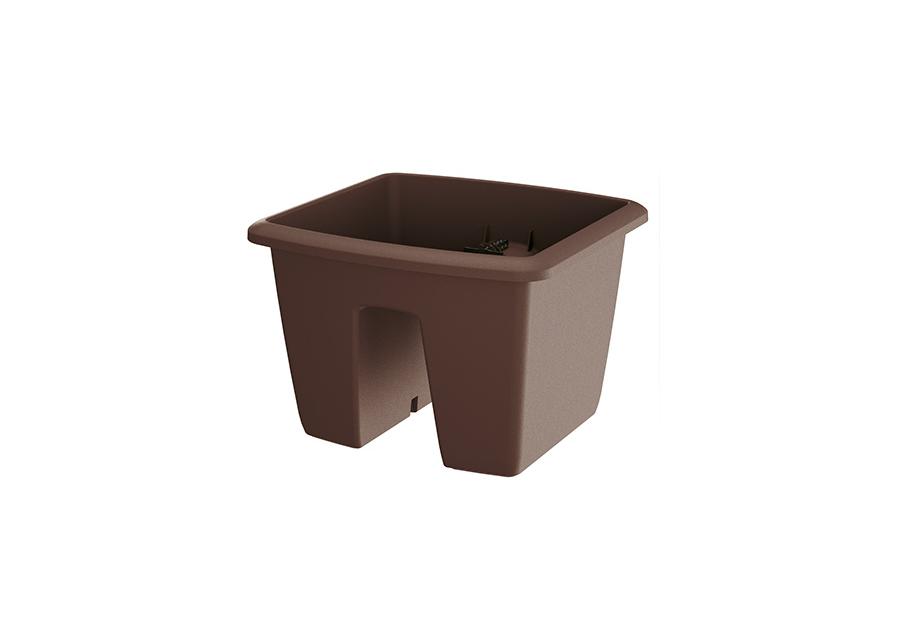 Zdjęcie: Doniczka Respana Railing brąz 29 cm PROSPERPLAST