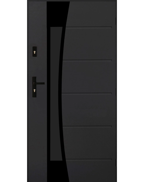 Zdjęcie: Drzwi zewnętrzne diuna antracyt 100p komplet PANTOR