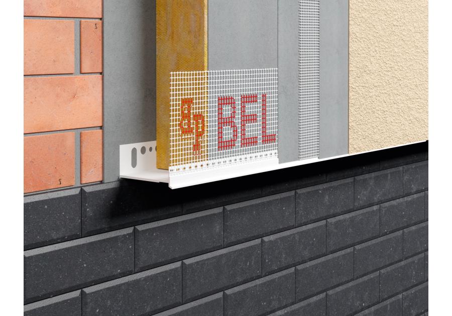 Zdjęcie: Listwa PVC startowa regulowana okapnikowa z siatką BP30 S 180-220 L200 biała BELLA PLAST