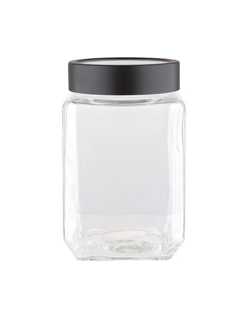 Zdjęcie: Pojemnik szklany kwadratowy z czarną pokrywką 0,7 L ALTOMDESIGN