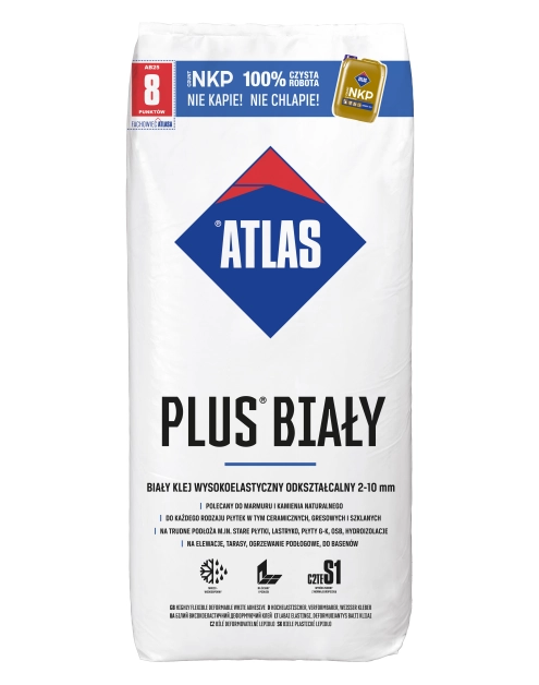 Zdjęcie: Klej do płytek Plus 25 kg biały ATLAS