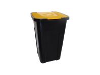 Zdjęcie: Pojemnik na śmieci 50 L czarny z żółtą pokrywą KEEEPER
