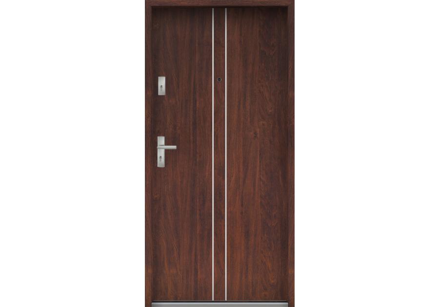 Zdjęcie: Drzwi wejściowe do mieszkań Bastion A-38 Kasztan 80 cm prawe ODO KR CENTER