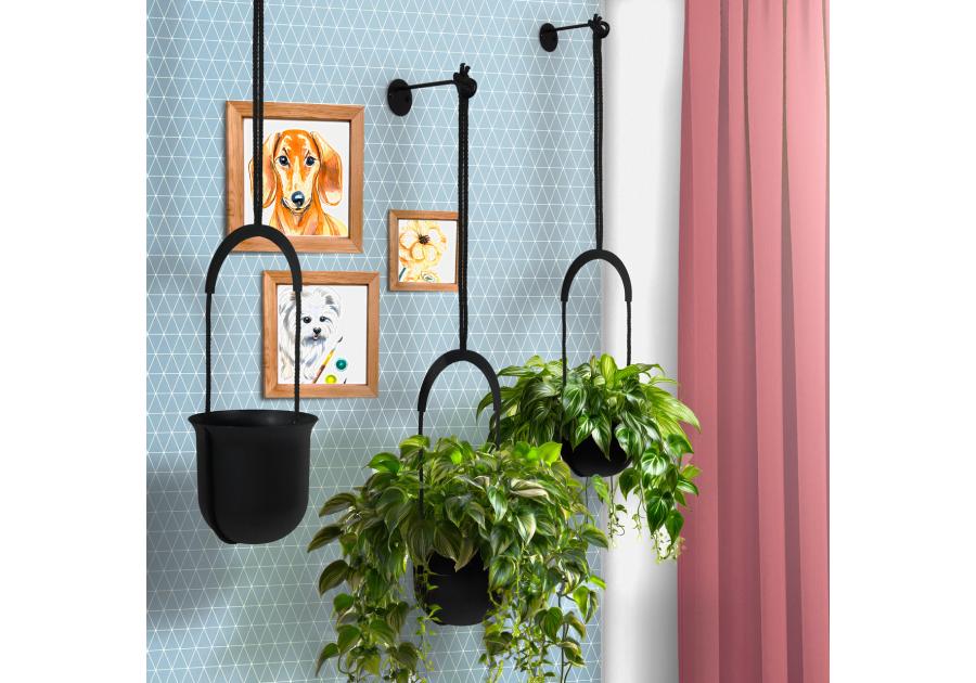 Zdjęcie: Donica wisząca Luca 180 recycled, czarny LAMELA