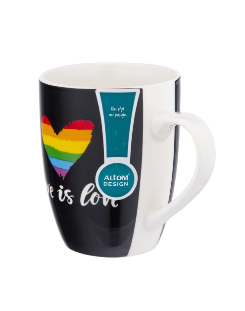Zdjęcie: Kubek baryłka 340 ml dekoracja Love is love czarny ALTOM DESIGN