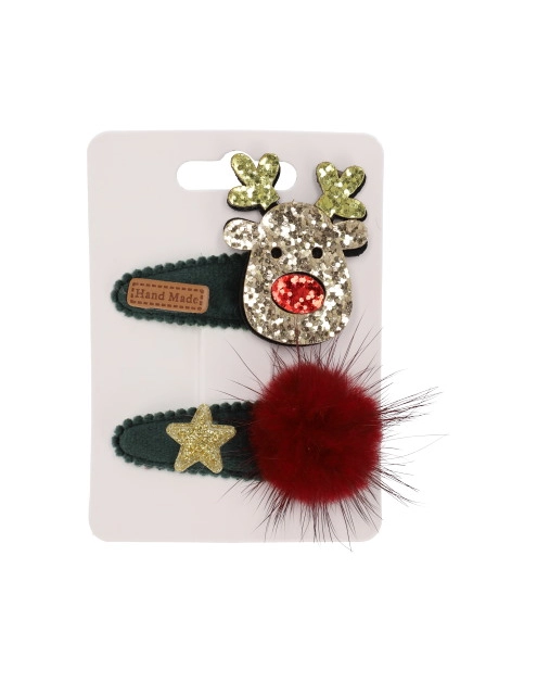 Zdjęcie: Spinki świąteczne zestaw 2 sztuk ciemno-zielone JUMI