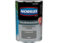 Zdjęcie: Emalia do metalu i betonu Chlorokauczuk szary wysoki połysk 0,9 L NOBILES