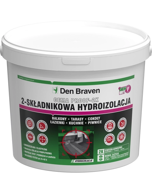 Zdjęcie: Dwuskładnikowa zaprawa uszczelniająca na tarasy i balkony Den Bit-F 10 kg DEN BRAVEN