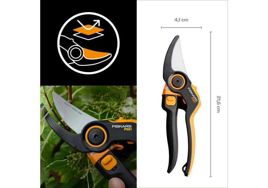 Zdjęcie: Sekator ogrodowy nożycowy DualAction P981 jednoręczny X-Series FISKARS