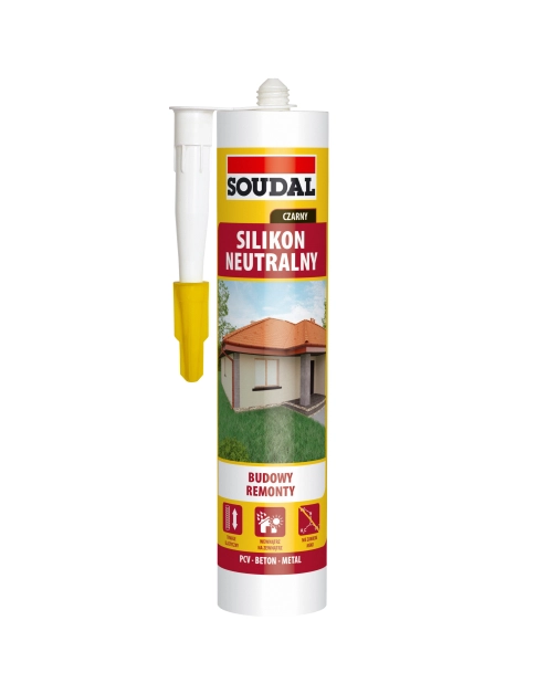 Zdjęcie: Silikon neutralny 280 ml czarny SOUDAL