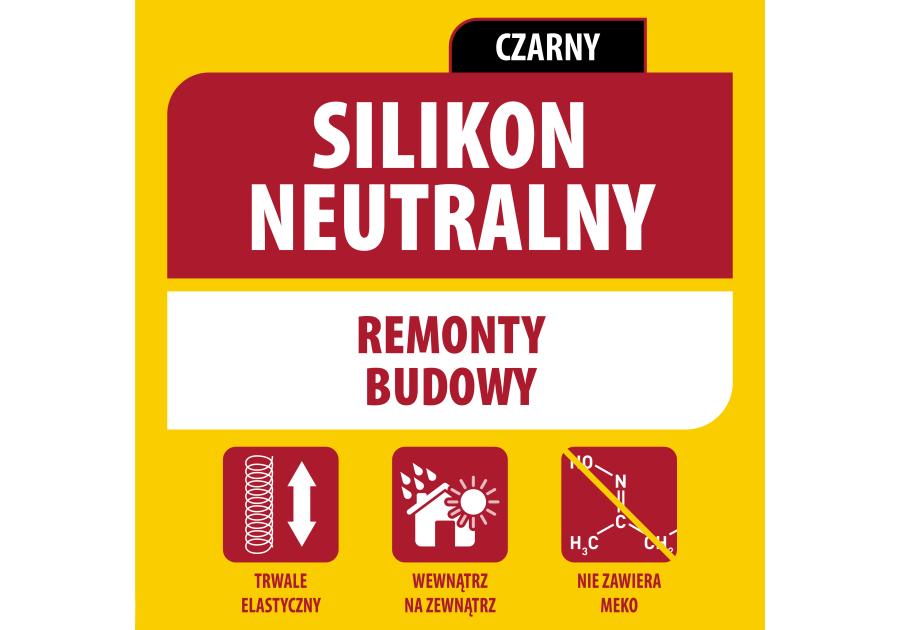 Zdjęcie: Silikon neutralny 280 ml czarny SOUDAL