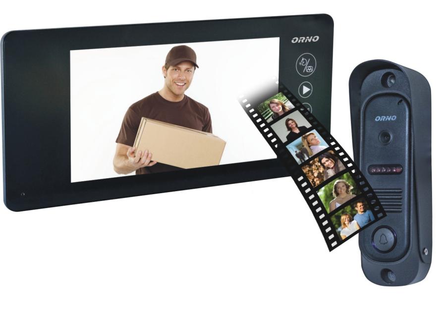 Zdjęcie: Zestaw wideodomofonowy bezsłuchawkowy kolor 7 czar Arcus Memo ORNO