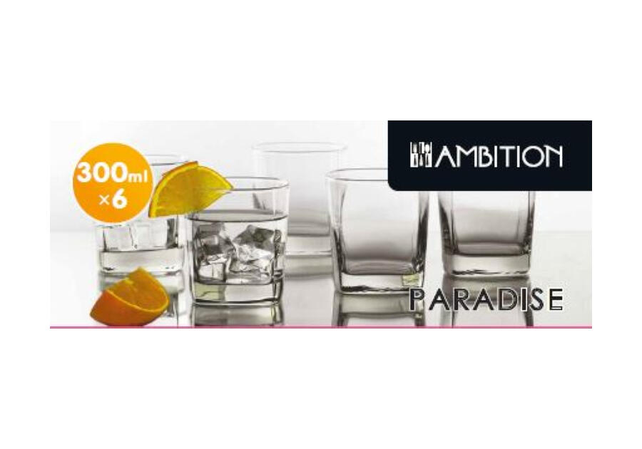 Zdjęcie: Komplet 6 szklanek niskich Paradise 300 ml AMBITION