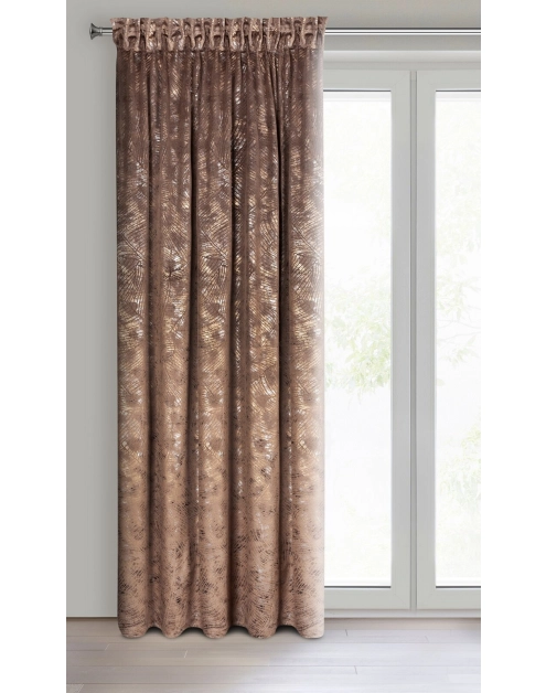 Zdjęcie: Zasłona gotowa Tulia na taśmie 135 x 270 cm brązowy EUROFIRANY