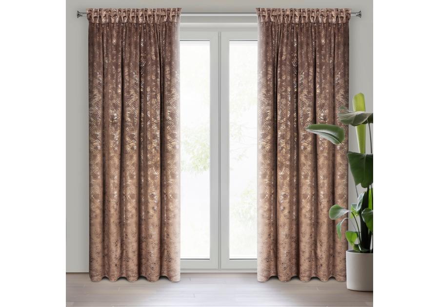 Zdjęcie: Zasłona gotowa Tulia na taśmie 135 x 270 cm brązowy EUROFIRANY