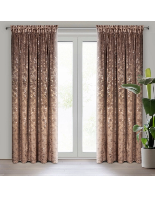 Zdjęcie: Zasłona gotowa Tulia na taśmie 135 x 270 cm brązowy EUROFIRANY