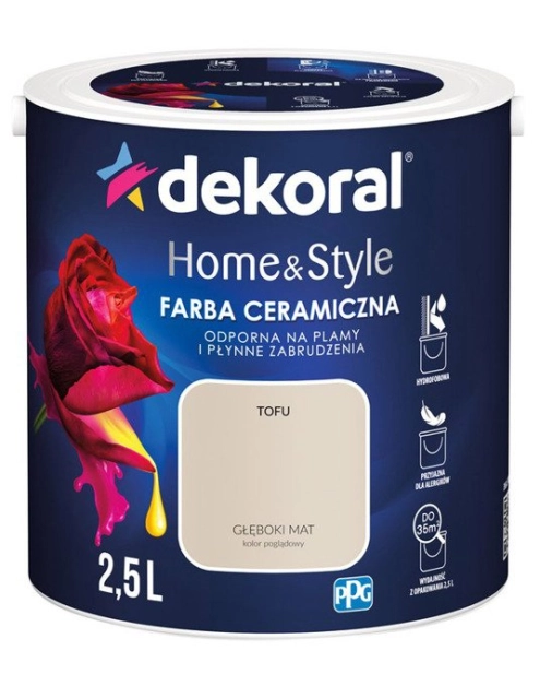 Zdjęcie: Farba ceramiczna Home&Style tofu 2,5 L DEKORAL