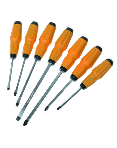 Zdjęcie: Zestaw wkrętaków CrV do pobijania uchwyty guma 7 szt. DEDRA