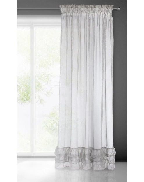 Zdjęcie: Firana gotowa Raja na taśmie 140x270 cm szary EUROFIRANY