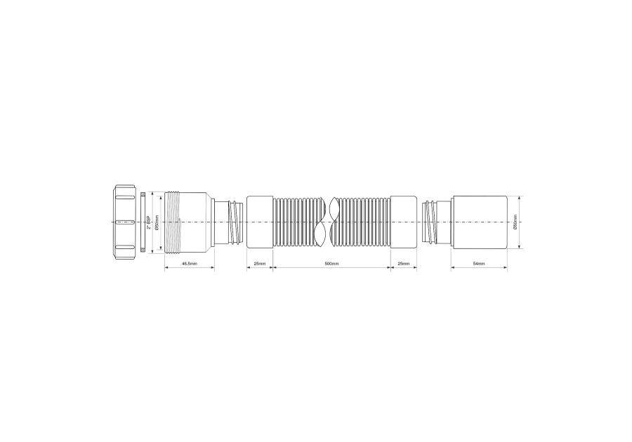 Zdjęcie: Złączka montażowa redukcyjna elastyczna L-500 z końcówkami 2 x50 mm MCALPINE