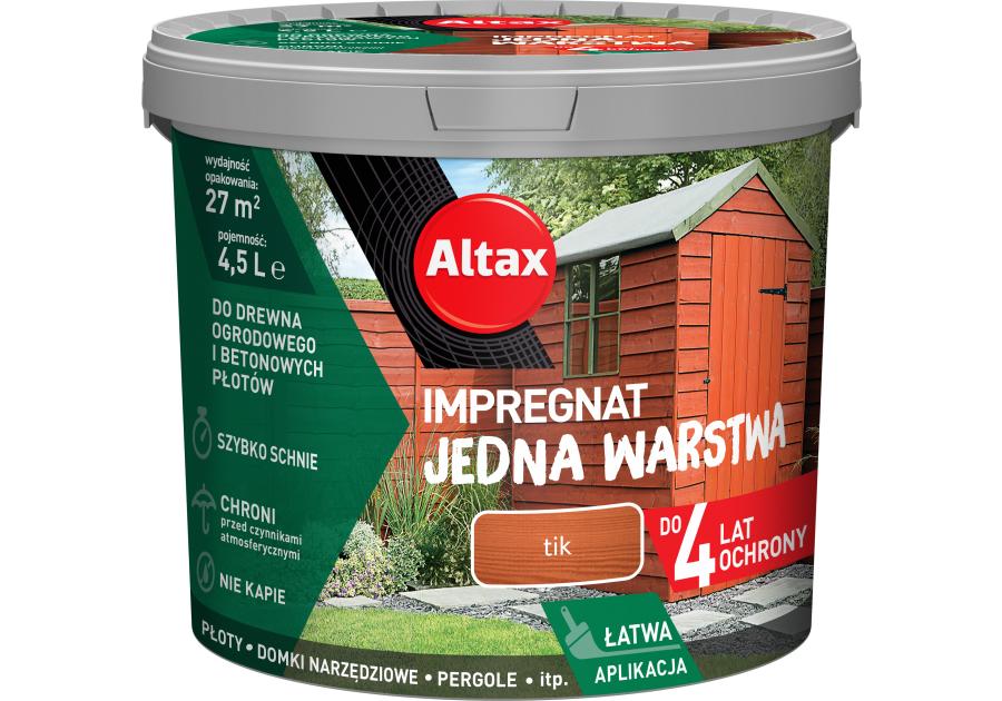 Zdjęcie: Impregnat Jedna Warstwa 4 lata 4,5 L tik ALTAX