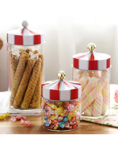 Zdjęcie: Pojemnik do przechowywania biało-czerwony 1200 ml dekoracja cirus ALTOM DESIGN