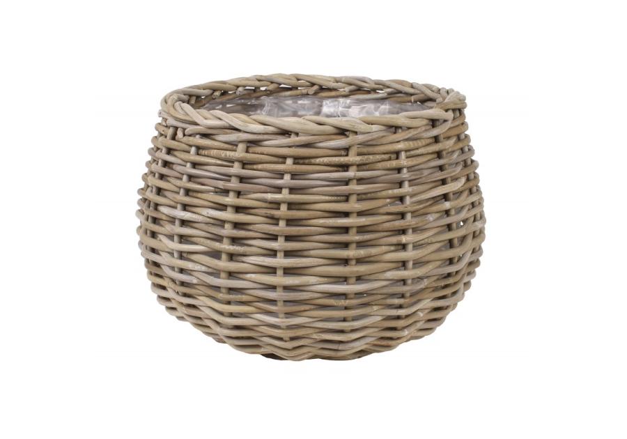 Zdjęcie: Kosz z rattanu z folią okrągły 42x42x30 cm TIN TOURS