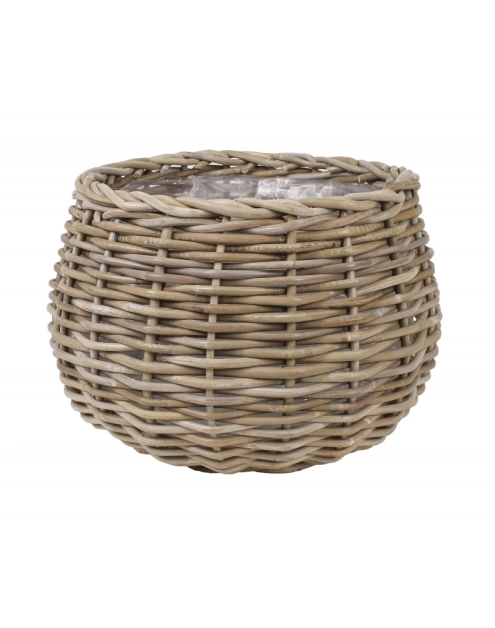 Zdjęcie: Kosz z rattanu z folią okrągły 42x42x30 cm TIN TOURS