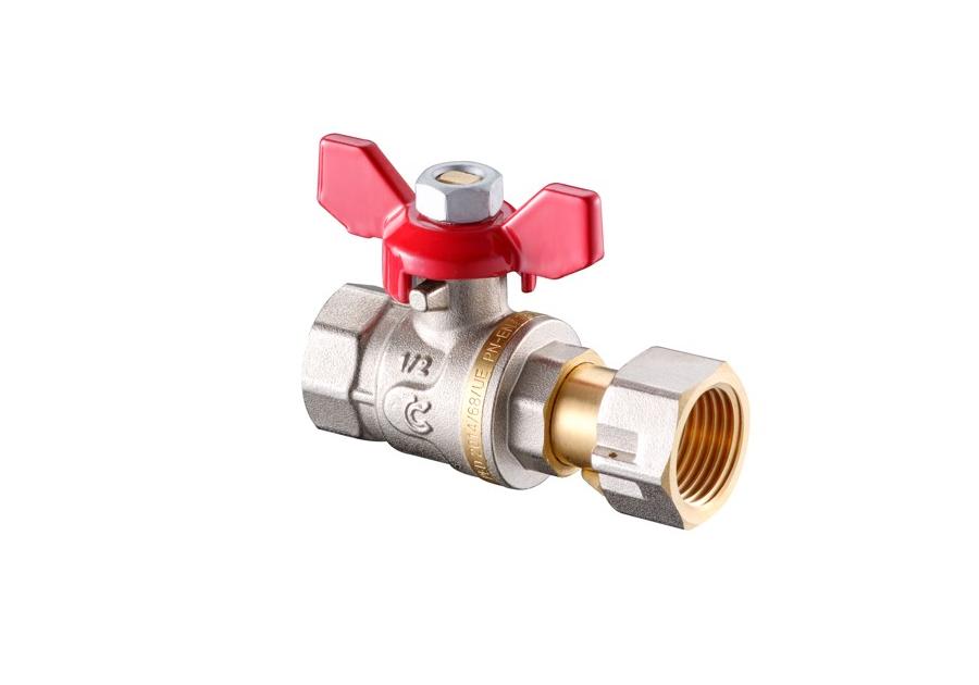 Zdjęcie: Zawór kulowy z ruchomą nakrętką  w/z 1/2" z motylkiem CALIDO