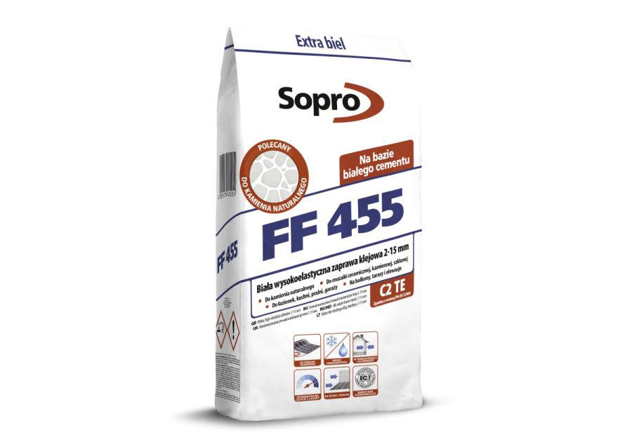 Zdjęcie: Zaprawa klejowa wysokoelastyczna biała FF 455 5 kg SOPRO