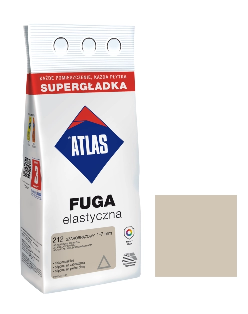 Zdjęcie: Fuga elastyczna kolor 212 szarobrązowy alubag 2 kg ATLAS