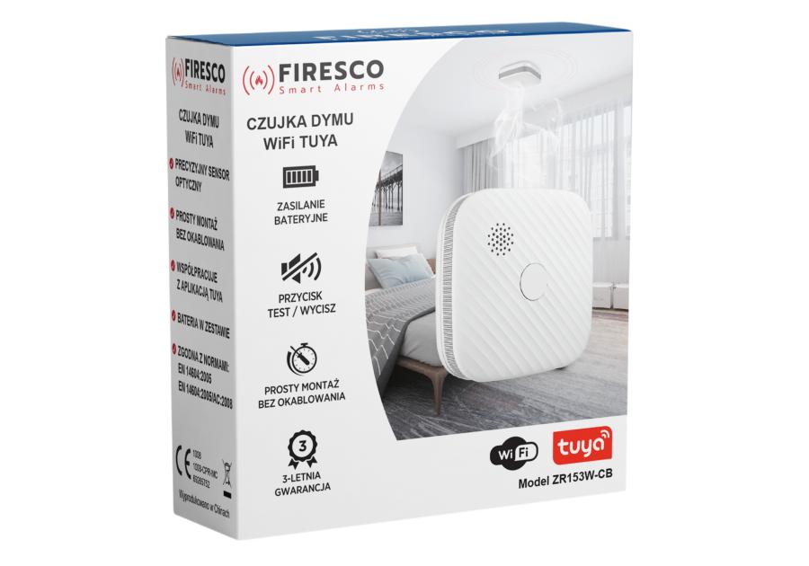 Zdjęcie: Czujnik dymu WiFi bateryjny ZR153SW-CB FIRESCO