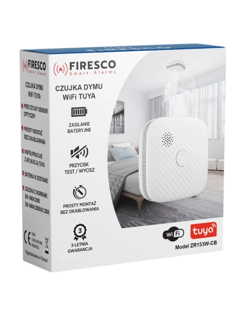 Zdjęcie: Czujnik dymu WiFi bateryjny ZR153SW-CB FIRESCO