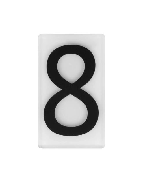 Zdjęcie: Cyfra plexi 8 samoprzylepna 5x3 cm, biało-czarna METRO