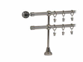 Karnisz Hefajstos Plus FI16 podwójny 2 m Modern nikiel  KARWEL