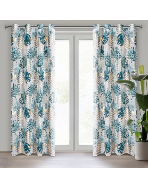 Zdjęcie: Zasłona gotowa Keri 140x250 cm turkusowy EUROFIRANY