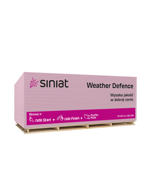 Zdjęcie: Płyta g-k 12,5 1200 3000 mm Weather Defence SINIAT