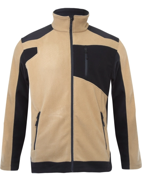 Zdjęcie: Bluza polarowa ze wzmocnieniami beżowo-czarna, 2XL, CE, LAHTI PRO