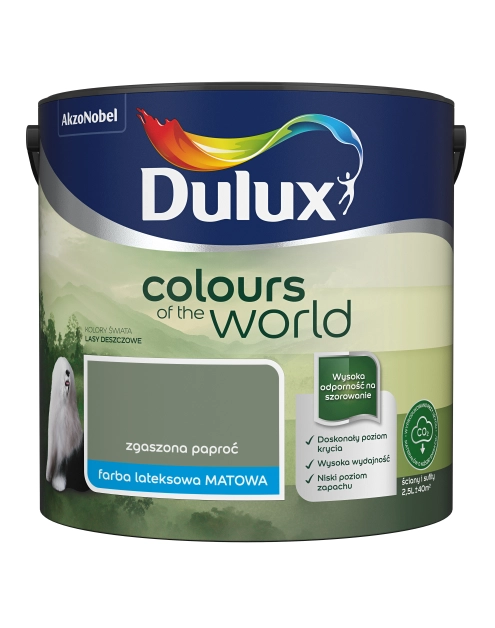 Zdjęcie: Farba do wnętrz Kolory Świata 2,5 L zgaszona paproć DULUX