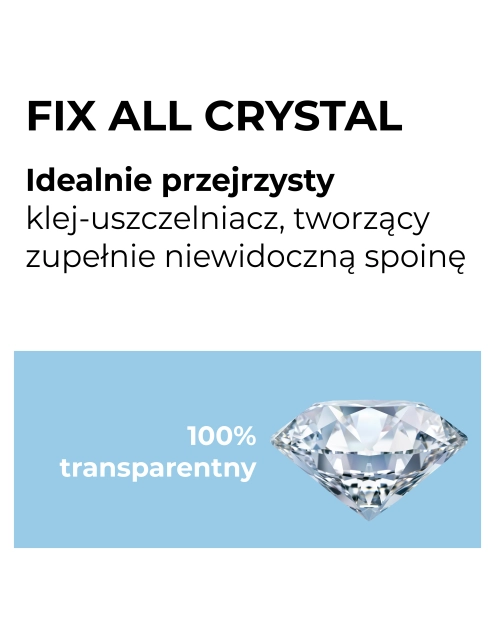 Zdjęcie: Klej uszczelniacz hybrydowy Fix All Crystal 125 ml bezbarwny SOUDAL