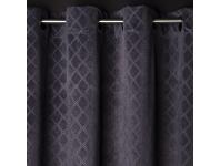 Zdjęcie: Zasłona velvet tłoczony wzór karo chic geometry grafitowa 140x270 cm CHIC HOME