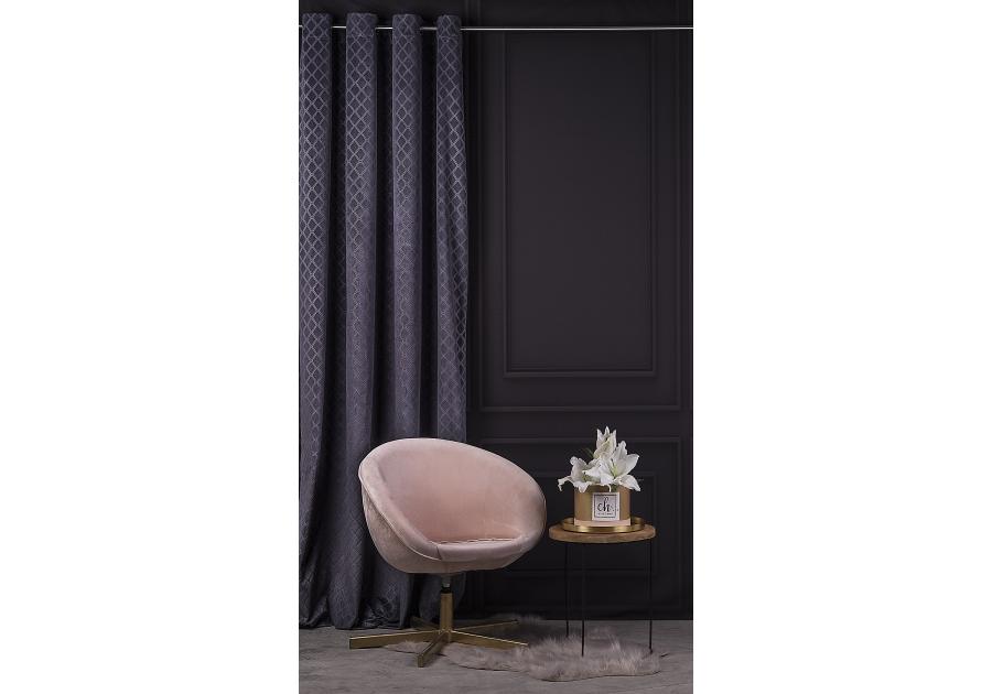 Zdjęcie: Zasłona velvet tłoczony wzór karo chic geometry grafitowa 140x270 cm CHIC HOME