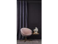 Zdjęcie: Zasłona velvet tłoczony wzór karo chic geometry grafitowa 140x270 cm CHIC HOME