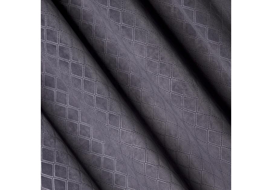Zdjęcie: Zasłona velvet tłoczony wzór karo chic geometry grafitowa 140x270 cm CHIC HOME