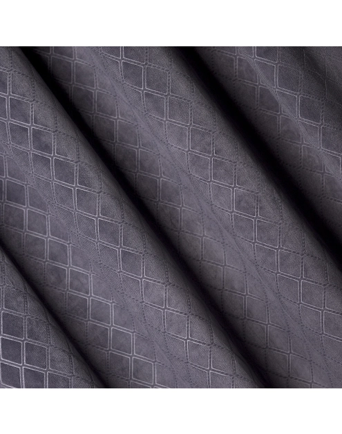 Zdjęcie: Zasłona velvet tłoczony wzór karo chic geometry grafitowa 140x270 cm CHIC HOME