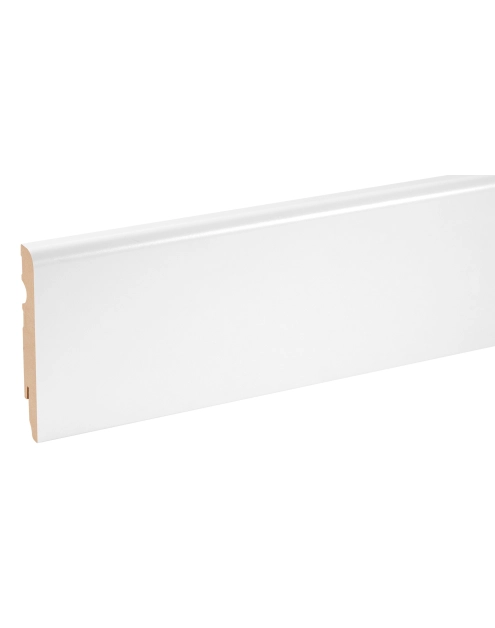 Zdjęcie: Listwa przypodłogowa MDF Biały RAL 9003 okleina półmat 10x1,6 cm zaokrąglona R08 220 cm CEZAR
