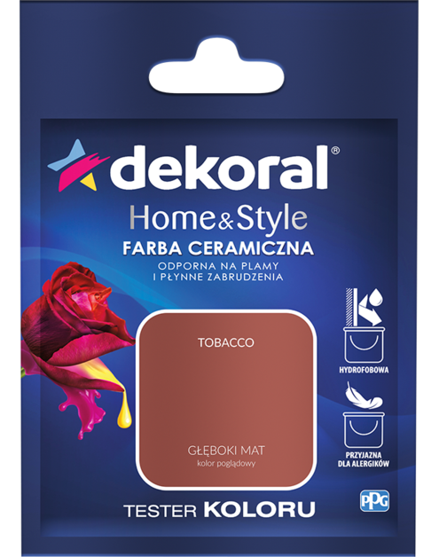 Zdjęcie: Farba ceramiczna Home&Style tabacco tester 0,03 L DEKORAL