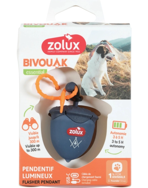Zdjęcie: Zawieszka świecąca do obroży dla psa Bivouak 6x4x3 cm ZOLUX