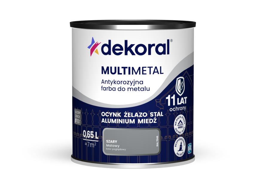 Zdjęcie: Farba do metalu Multimetal szara 0,65 L DEKORAL
