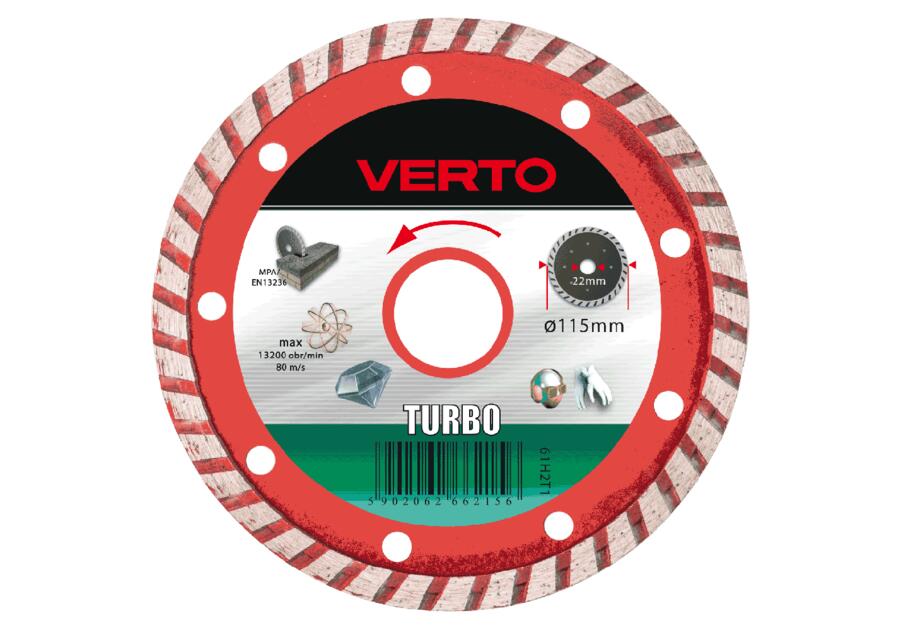 Zdjęcie: Tarcza diamentowa 115 x 22.2 mm, turbo VERTO